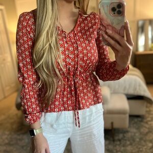 Molly Bracken Red Floral Blouse